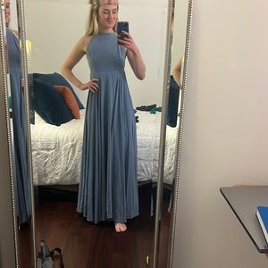 Dusty blue dress from Lulu’s